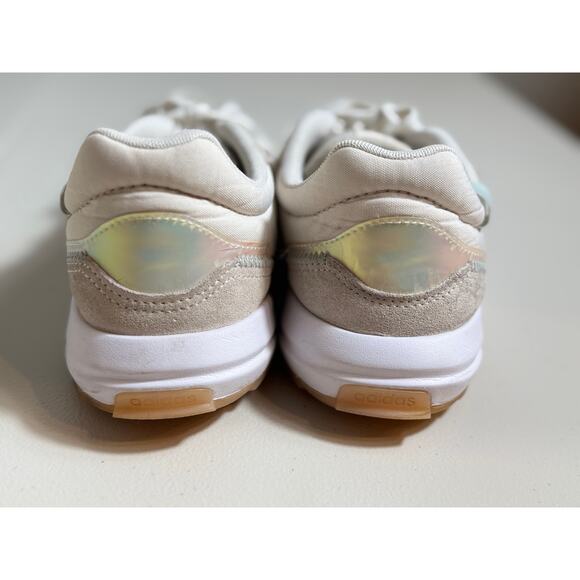 Adidas womens sneaker chalk white Retrorun walk run shoe opalescence sz 7.5 - Picture 5 of 10